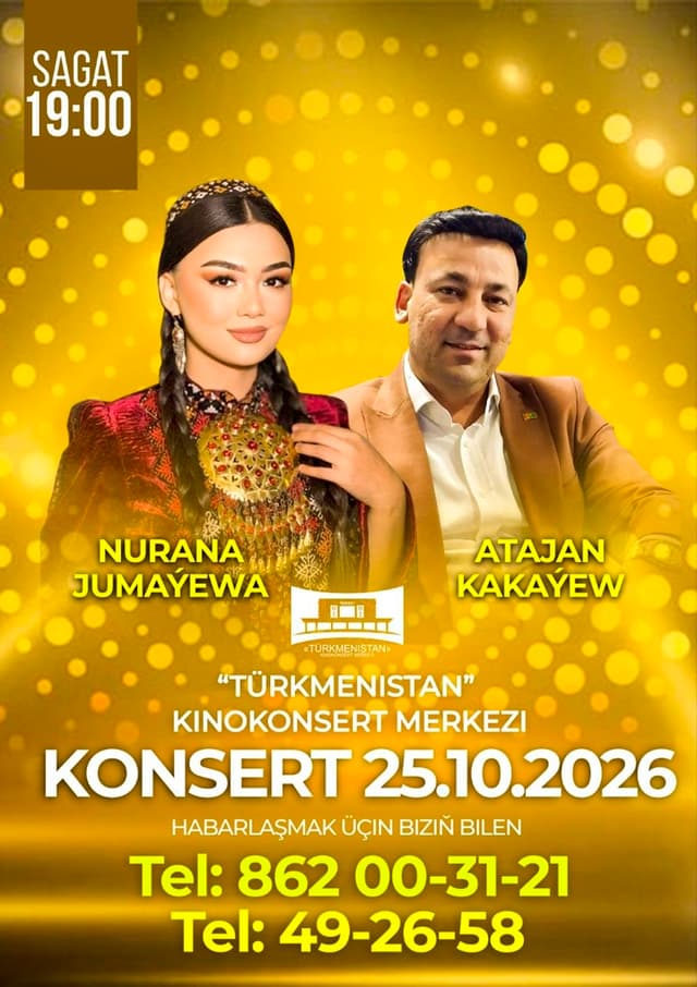 «Türkmenistan» kinokonsert merkezinde aýdym-sazly agşam geçiriler