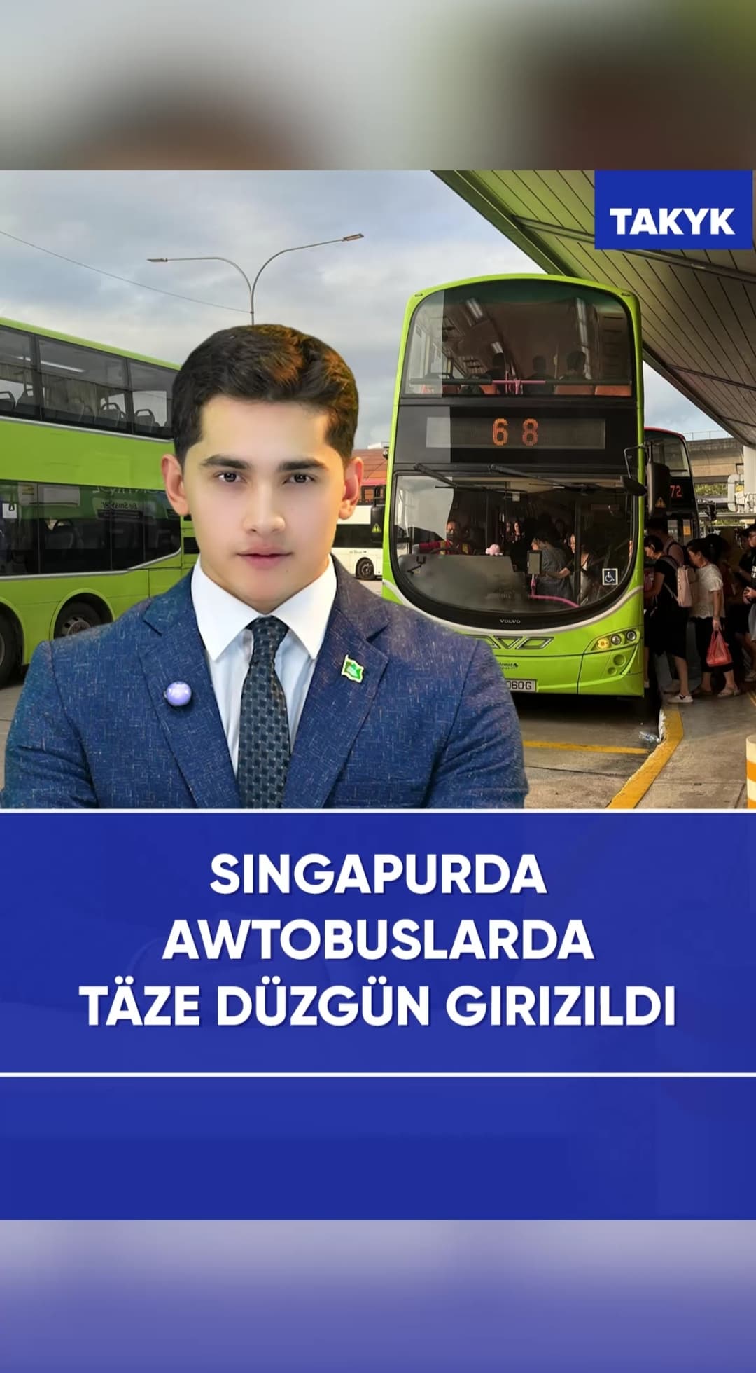 Singapurda awtobuslarda täze düzgün girizildi